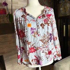 Floral Button-Up Blouse
